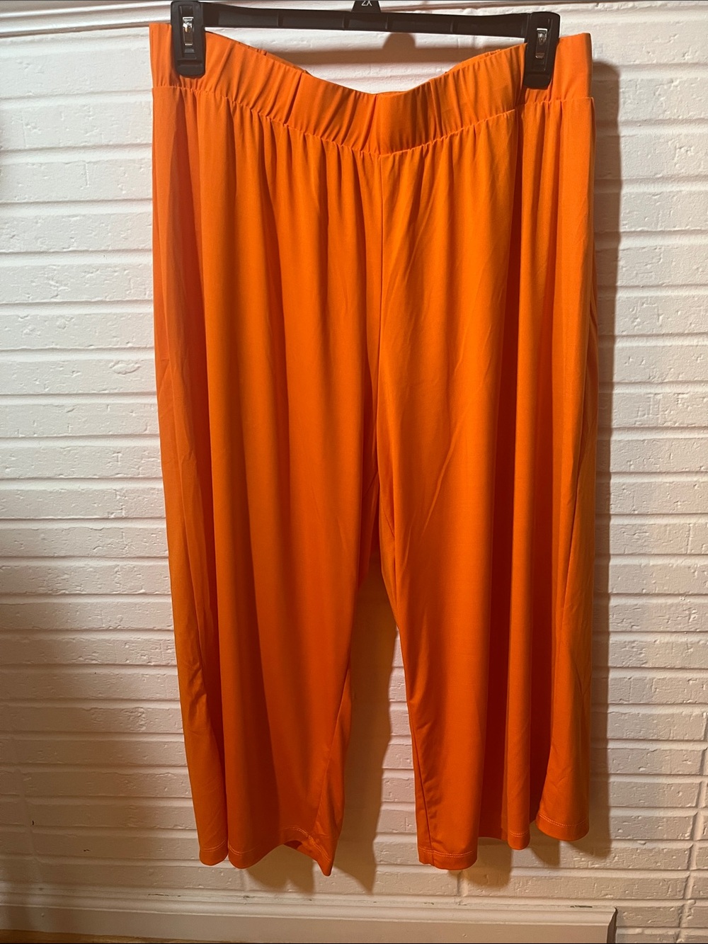 Jessica London Bold Orange Wide-Leg Pull-On Pants